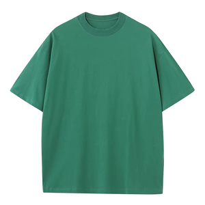 Camiseta de Alta Calidad de 230 g/m², Talla Grande, para Hombre, Manga Corta, Algodón, Color Sólido, Tendencia Casual, Verde, Blanco, Negro - Product Image 2