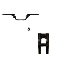 Manillar de Motocicleta de 5.5 Pulgadas de Altura, Ajustable, con Abrazadera de 1 Pulgada, Estilo Cable y Acelerador Electrónico para la Mayoría de los Modelos Harley