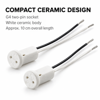 Douille G4 en céramique spéciale avec connecteur de fil, support de lampe en céramique pour ampoules LED et luminaires de lustre