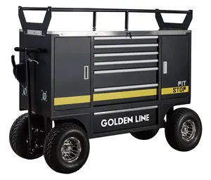 72" Tool Storage Pit Cart With Wheel Holder Movable Roller Trolley Stainless Worktop Cabinet Workbench