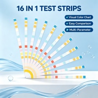 Kits de test d'eau 16-en-1 pour usage domestique, avec tableau de référence clair, bandelettes de test d'eau 16 paramètres pour l'eau potable, les piscines et les aquariums