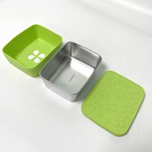 Silicone Preservation <b>Box</b> With Stainless Steel Silicone Lunchbox Snack Food Sealed <b>Storage</b> Custom Logo for Children's Lunches - Product Image 6