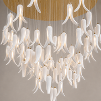 Lustre suspendu artistique en céramique personnalisé à LED, garantie 2 ans, protection oculaire, installation facile pour hall d'hôtel/villa haut de gamme