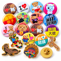 Badge personnalisé en alliage de zinc émaillé avec sequins, bouton en relief avec logo 3D, épinglette de mode personnalisée en forme de papillon