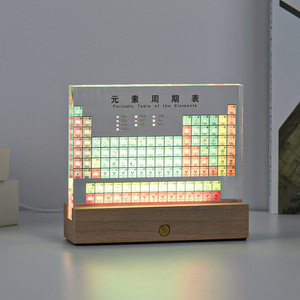 กระดานป้ายตารางธาตุสองภาษาแบบตั้งโต๊ะพร้อมไฟแบ็คไลท์ ของตกแต่งสำนักงานสำหรับของขวัญวันเกิด - Product Image 1