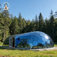 Tente dôme en verre sur mesure 6M/7M/8M, maison de glamping de luxe en plein air pour la famille