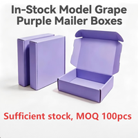 Boîte d'emballage rigide en carton ondulé violet personnalisable avec logo, pliable, extra robuste, pour électronique grand public, couleur lavande/violet
