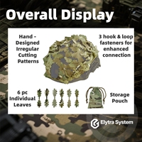 Housse de casque camouflage bionique M81 Woodland Vietnam - Style Guerre du Vietnam, découpe laser irrégulière avec feuilles et pochette