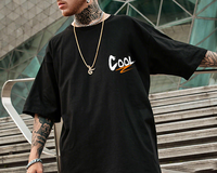 T-shirts personnalisés Streetwear à imprimé numérique 220 grammes pour hommes, à manches courtes, coupe droite, ourlet déchiré, motif graphique