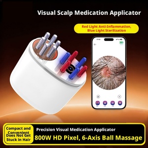 Applicateur capillaire haute définition visible avec massage à 6 rouleaux et lumière rouge et bleue pour le soin des cheveux - Product Image 1