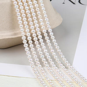 Collier en perles d'eau douce miniatures faites à la main en gros, perles naturelles de 5 à 6 mm, couleur vive, sans défaut, forte brillance - Product Image 3