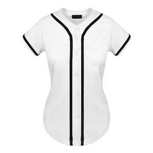 Ropa deportiva Jersey de béisbol para mujer Jersey con botones Unisex personalizado 100% poliéster Camisa lisa Color sólido adultos 2023 - Product Image 5