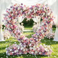 Arche de fleurs artificielles en forme de cœur blanche personnalisée, cadre métallique, arche florale pour mariage, toile de fond pour événement, fête, décoration de scène