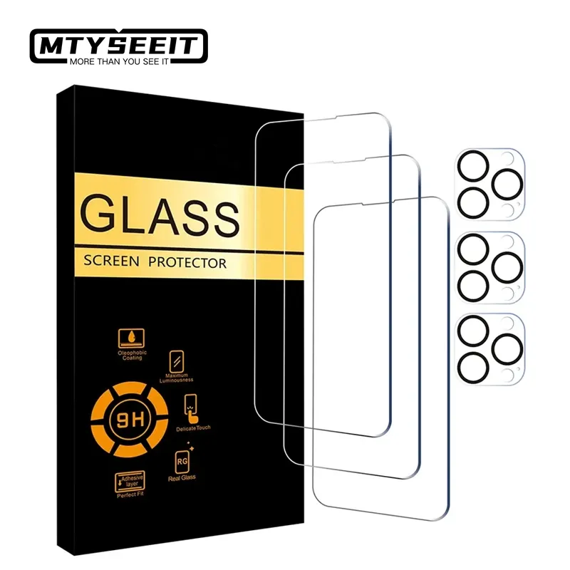 OEM biểu tượng tùy chỉnh ailun 2 3 gói máy ảnh Glass bảo vệ màn hình tương thích cho iPhone 12 13 14 15 Pro Max