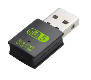 600Mbps USB Wifi蓝牙适配器2合1双频2.4/5ghz无线网卡802.11ac无线网狗接收器