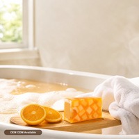 Savon artisanal à l'orange en gros, visage et corps, huile essentielle de fruits, sensation rafraîchissante et équilibrante, tous types de peau, OEM 200g