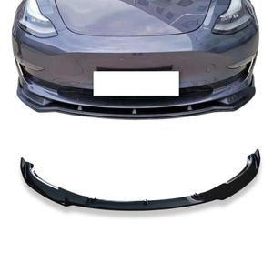 Splitter Spoiler Labbro Paraurti Anteriore Nero Lucido per Tesla Model 3 2017 - 2023 2022 in <span class=keywords><strong>ABS</strong></span> 3 Pezzi Auto Modificata - Product Image 1