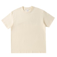 Kaos Katun Berat 220G Model Drop Shoulder Unisex Ukuran Eropa O Neck Polos Custom Logo Iklan Kaos Budaya Grosir