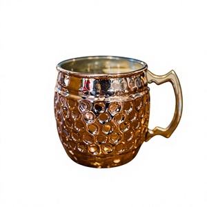 Mug Moscow Mule 100% Cuivre Poli, Design Martelé, Style Américain, OEM ODM Personnalisé, Écologique, Rétention Chaud/Froid, Compatible Lave-Vaisselle - Product Image 3