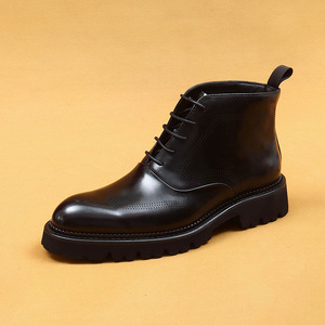 Botas Chelsea Formales para Hombre, Punta de Cuero Genuino, Sin Cordones, Impermeables, con Soporte de Arco, Zapatos de Negocios de Caña Alta, para Bodas, Todas las Temporadas - Product Image 1