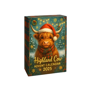 Calendario de Adviento de Vacas Highland Escocesas 2025, Caja Sorpresa con Figuras, Decoración Navideña, Regalo - Product Image 5