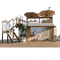 TongSong Bar à café de loisirs extérieur haut de gamme, conteneur en acier moderne, conception de maison mobile, version haut de gamme, respirant, garantie 5 ans