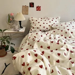 Set di biancheria da letto in stile coreano per bambini e ragazze Twin Queen Size copripiumino piatto federa biancheria da letto per bambini adulti moda casa tessile