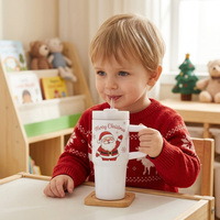 Mini-gobelet isotherme sous vide à double paroi en acier inoxydable 304 de 14 oz pour enfants, vierge pour sublimation, avec poignée et paille, idéal comme cadeau scolaire