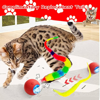 Juguete Inteligente para Gatos Playpal, Bola Rodante Automática, Juguete Interactivo con Carga USB, Cola de Oruga Luminosa, Productos para Mascotas