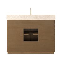 Meuble-lavabo moderne à vasque simple en bois massif pour appartement de luxe et projets de meubles de commode