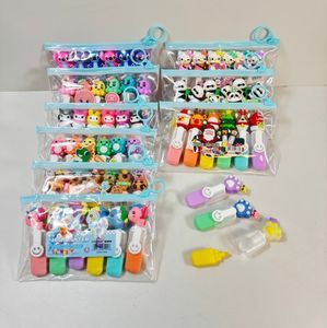 可爱卡哇伊卡通动物荧光笔套装爪子兔记号笔学习笔记剪贴簿绘图 - Product Image 2