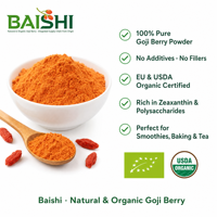 Natuurlijk gesproeid gedroogd Goji fruit Wolfberry poeder EU Biologisch Hoogwaardig Gezond Superfood Direct oplosbaar in water Rood Bulk