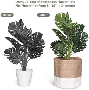 Thân Thiện Với Môi Có Thể Gập Lại Bông Rope Dệt Cây Giỏ Chậu Thực Vật Giỏ Tùy Chỉnh Đay Rope Giỏ Cho Cây - Product Image 6