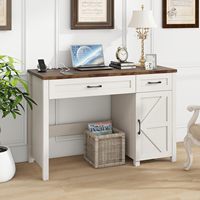 Table d'ordinateur pliable en bois et en métal de style fermier moderne pour la maison et le bureau