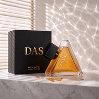 Flacon de parfum triangulaire en verre mat unique de 50 ml avec bouchon carré et option de gravure, coffret cadeau pour parfum en marque blanche