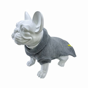 Logo personnalisé chien pull col roulé tricot couleur unie boule en peluche décoration classique hiver chaud chien pull tricoté - Product Image 3