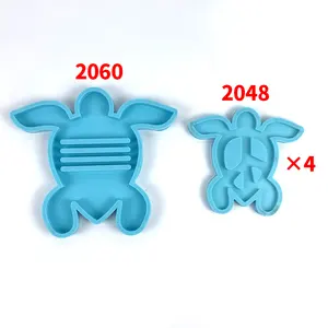 Moule de dessous de plat à 4 tortues, 1 dessous, 2048 2060, ensemble de moules pour sous-verres