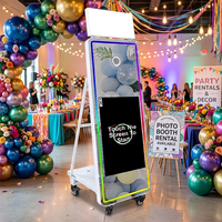 Mesin Photo Booth Cermin Ajaib 32 inci dengan Perangkat Lunak Gratis, Cetak Instan, untuk Pernikahan & Pesta, dari Gudang Luar Negeri CA/AS/Inggris/UE