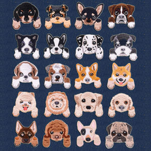 Patchs pour chien à bord de marque à coupe manuelle patchs pour bouledogue à broder au fer pour accessoires de vêtements de bricolage - Product Image 1