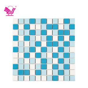 One Stop Supplier Bathroom Blue Color 300x300 Glass Mosaic Outdoor Swimming Pool Tiles Glass Tiles Glass Mosaic