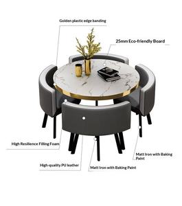 Table <span class=keywords><strong>et</strong></span> <span class=keywords><strong>chaises</strong></span> de salle à manger à texture premium, structure détachable, chaise de salle à manger minimaliste pour réunions d'affaires <span class=keywords><strong>et</strong></span> bureaux - Product Image 6