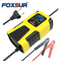 Chargeur de batterie de voiture universel FOXSUR à impulsions 6V 12V 2A, chargeur automatique pour batteries au plomb de moto et de voiture jouet