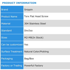 M2 m2, 5 m3 M4 M5 M6 M8 304 A2 thép không gỉ Torx sáu Thùy siêu mỏng phẳng Wafer đầu vít Chiều dài bu lông = 3mm-100mm - Product Image 6