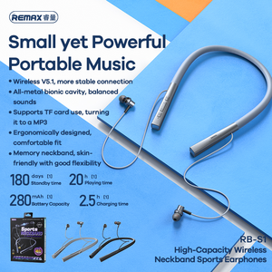 REMAX RB-S1 Earbud Nirkabel Berkapasitas Tinggi dengan Desain <span class=keywords><strong>Neckband</strong></span>, Earphone Nirkabel untuk Olahraga dengan Layar Digital <span class=keywords><strong>Neckband</strong></span> - Product Image 2