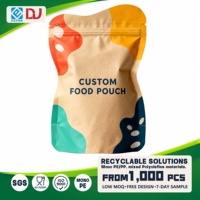 Bolsa Doypack Personalizada con Forma de Reloj de Arena y Cierre de Presión para Envasado de Alimentos, Reciclable, de PE con Acabado Texturizado Kraft Mate