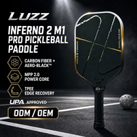 Raquette de pickleball Lz Inferno2 M1 avec noyau en mousse amélioré, surface en fibre de carbone de 16 mm, grand sweet spot, pour un divertissement avancé