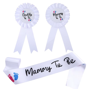 HLC Kits de Sash Personnalisés pour Anniversaire, Épingles en Fer Blanc ODM pour Fêtes d'Anniversaire, Futures Mamans et Futures Mamans, et Futures Papas, Cadeaux et Décorations de Fête - Product Image 1