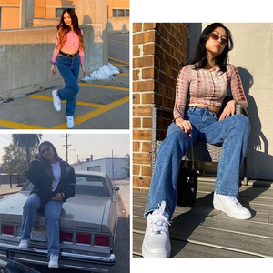 <span class=keywords><strong>Jeans</strong></span> <span class=keywords><strong>Mom</strong></span> de Cintura Alta Personalizados para <span class=keywords><strong>Mujer</strong></span> al por Mayor - Product Image 5