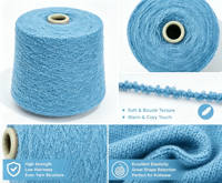 Hot Sale Large Stock Colors Fancy Yarn 1/5.8Nm Recycled Polyester Nylon for Knitting Mill Cardigan Waistcoat Fabric Loop Yarn