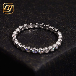Anillo de Diamante Cultivado en Laboratorio con Certificación IGI, Oro Blanco para Mujer, Corte Brillante Redondo, Estilo Clásico de Compromiso, Banda con Pavé Completo, Regalo de Joyería - Product Image 4